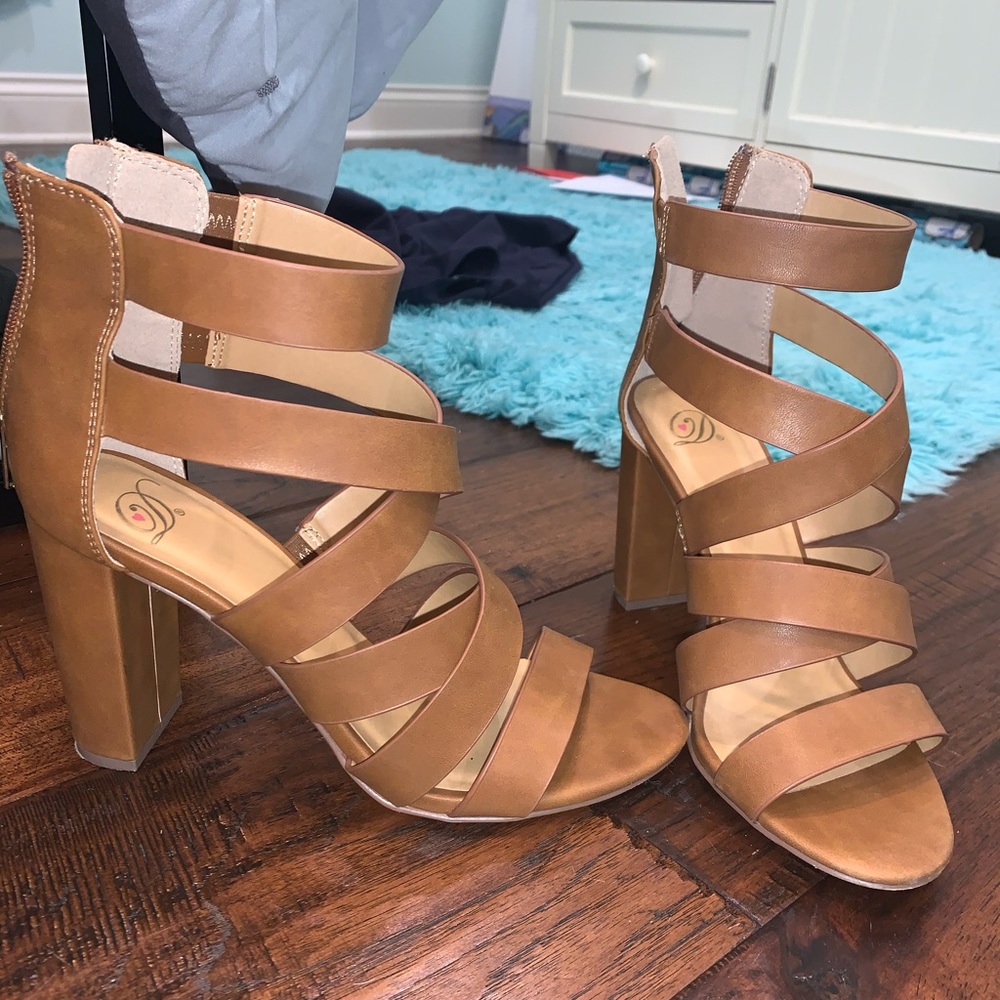 Brown Strappy Heels